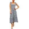 Sam Edelman Womens Blue Smocked Polyester Midi Dress 0 BHFO 5382