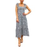 Sam Edelman Womens Blue Smocked Polyester Midi Dress 0 BHFO 5382