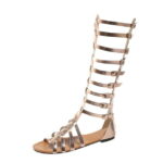 Sandals for Women Lace Up,Gladiator Sandals Platform Summer Beach Strappy Criss Cross Open Toe Knee High Flat Sandal