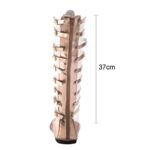 Sandals for Women Lace Up,Gladiator Sandals Platform Summer Beach Strappy Criss Cross Open Toe Knee High Flat Sandal