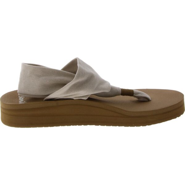 Sanuk Womens Beige Slingback T-Strap Sandals Shoes 9 Medium (B,M) BHFO 9583