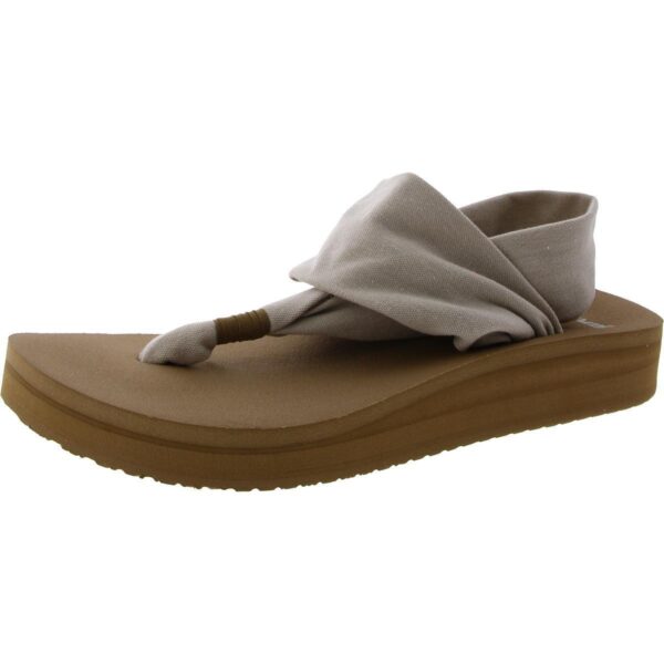 Sanuk Womens Beige Slingback T-Strap Sandals Shoes 9 Medium (B,M) BHFO 9583