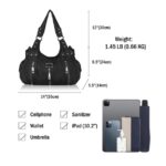 Scarleton 3 Front Zipper Washed Shoulder Bag for Women H1292