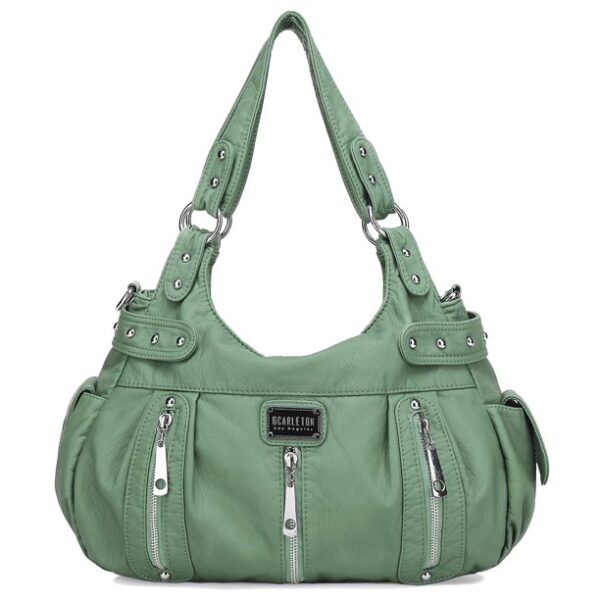 Scarleton 3 Front Zipper Washed Shoulder Bag for Women H1292