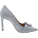 Schutz Womens Silver Faux Leather Pumps Shoes 5.5 Medium (B,M) BHFO 6870