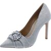 Schutz Womens Silver Faux Leather Pumps Shoes 5.5 Medium (B,M) BHFO 6870