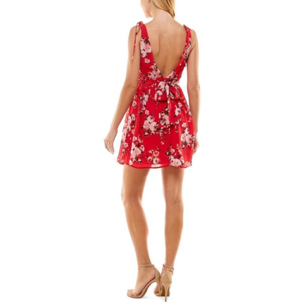 Speechless Womens Red Floral Print Surplice Mini Dress Juniors XXS BHFO 8016