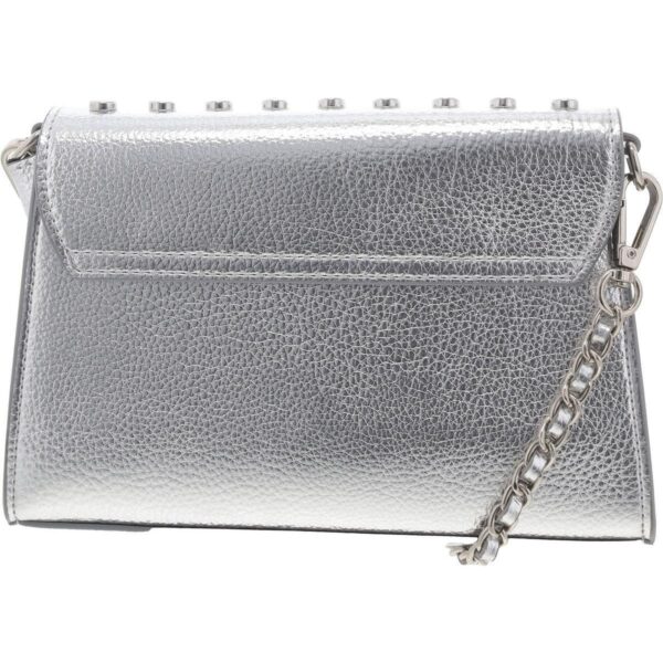 Steve Madden Womens Aidan Silver Clutch Shoulder Handbag Purse Small BHFO 4278