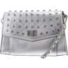 Steve Madden Womens Aidan Silver Clutch Shoulder Handbag Purse Small BHFO 4278