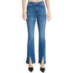 Steve Madden Womens Elia Blue Split Hem Denim Flared Jeans 25 BHFO 3097