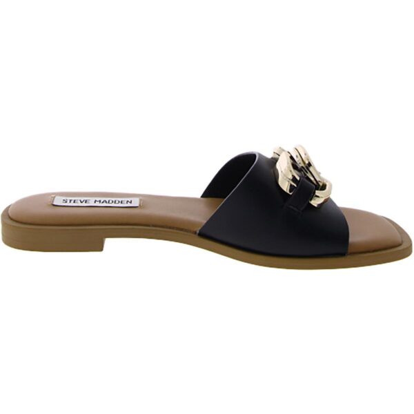 Steve Madden Womens Gene Black Slide Sandals Shoes 5.5 Medium (B,M) BHFO 6623