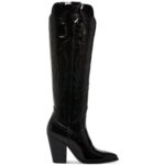 Steve Madden Womens Tessy Black Cowboy, Western Boots 5.5 Medium (B,M) BHFO 1501