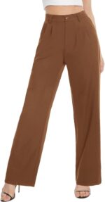 Tapata Women Wide Leg Pants High Waisted Dress Trousers Casual Elastic Pockets Business Work Slacks