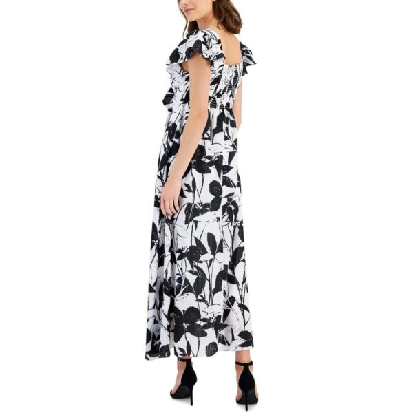 Taylor Womens Black-Ivory Printed Chiffon Maxi Dress 4 BHFO 6084