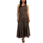 Taylor Womens Brown Animal Print Chiffon Maxi Dress 2 BHFO 6880