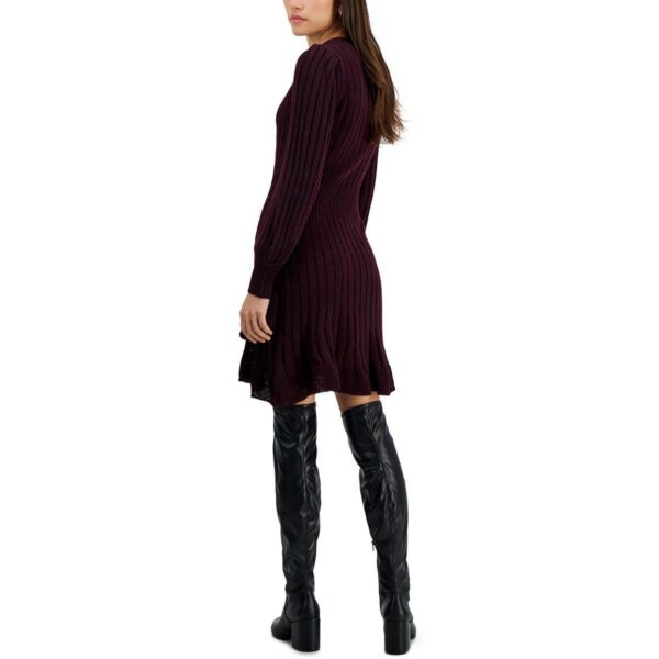 Taylor Womens Cable Knit Ruffled A-Line Sweaterdress Petites BHFO 6768