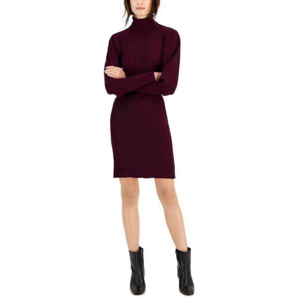 Taylor Womens Mock Neck Mini Fall Sweaterdress BHFO 0809