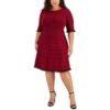 Taylor Womens Pattern Knee-Length Casual Sweaterdress Plus BHFO 2662