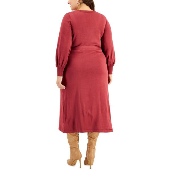 Taylor Womens Red Faux Wrap Long Casual Sweaterdress Plus 1X BHFO 9436