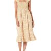 The Drop Women's Kimi Ruffled Shoulder Smocked Midi Dress