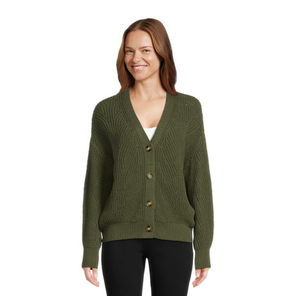 Time and Tru Women's Boyfriend Cardigan, Sizes XS-XXXL