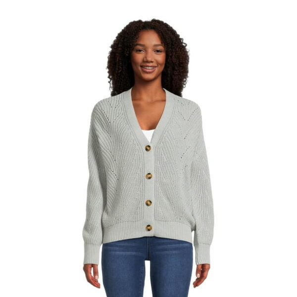 Time and Tru Women's Boyfriend Cardigan, Sizes XS-XXXL