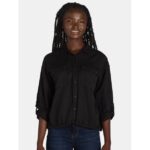 Time and Tru Women's Chambray Drawstring Blouse, Sizes XS-XXXL