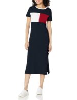 Tommy Hilfiger Midi T-Shirt Short Sleeve Cotton Summer Dresses for Women