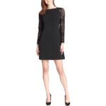 Tommy Hilfiger Womens Black Lace Mini Fitted Sheath Dress 4 BHFO 3534