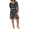 Tommy Hilfiger Womens Floral Print Faux Wrap V-Neck Fit & Flare Dress BHFO 5082