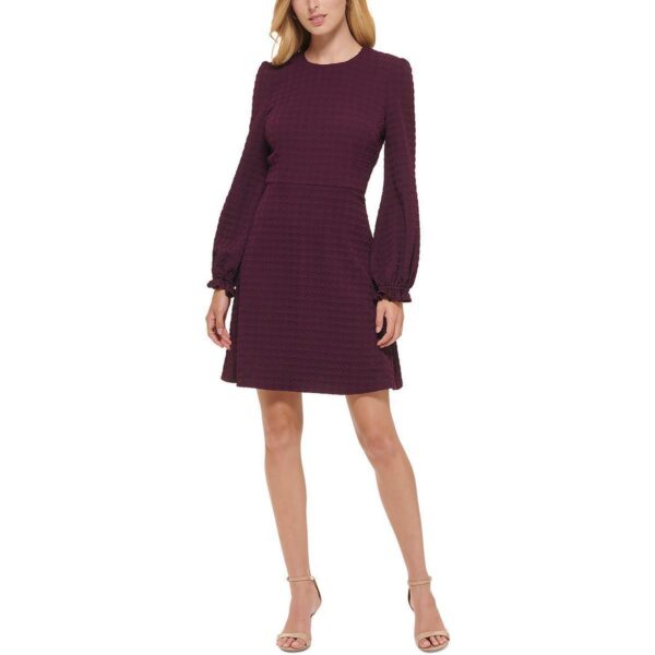 Tommy Hilfiger Womens Purple Knit Work Fit & Flare Dress Petites 8P BHFO 7014