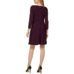 Tommy Hilfiger Womens Purple Ribbed Knee-Length Fit & Flare Dress 12 BHFO 7642