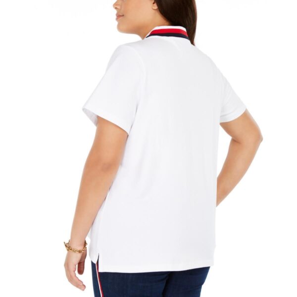 Tommy Hilfiger Womens White Cotton Short Sleeve Polo Top Shirt Plus 0X BHFO 6393