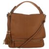 Urban Expressions Womens Finley Tan Pebbled Hobo Handbag Purse Large BHFO 4559