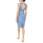 Vince Camuto Womens Blue Lace Sequined Cocktail Bodycon Dress 10 BHFO 2720