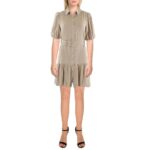 Walter Baker Womens Tyanna Tan Collar Mini Daytime Shirtdress XS BHFO 2628