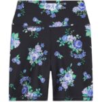 We Wore What Womens Black Floral Fitness Workout Bike Short Athletic S BHFO 1049