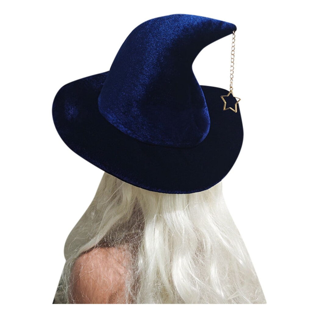 WIQUOKETT Halloween Costumes Woman 2024 Star Pendant Witch Hat Makeup Stage Party Dress up Party Performance Hat Halloween Costumes Woman 2024