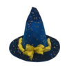 Witch Hat with Gold Stars Wide Brim Spire for Women Wizard Cosplay Halloween Party Costume Decorations