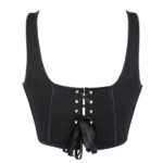 wo-fusoul Corset Tops for Women, Corset Belt, Women's Back Lace Up Corset Vintage Lace Camisole Waist Cincher Vest Red M
