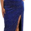 Womens Plus Velvet Juniors Evening Dress Blue 14W