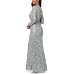 Xscape Womens Gray Lace Sequined Formal Evening Dress Gown 8 BHFO 6182