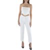 Xscape Womens Ivory Mesh Sequined Lace-Up Cropped Top 0 BHFO 8454