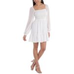 1.State Womens Chiffon Smocked Short Mini Dress BHFO 9102