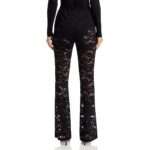 4th & Reckless Womens Black Sheer Floral Lace Flared Pants S BHFO 0045