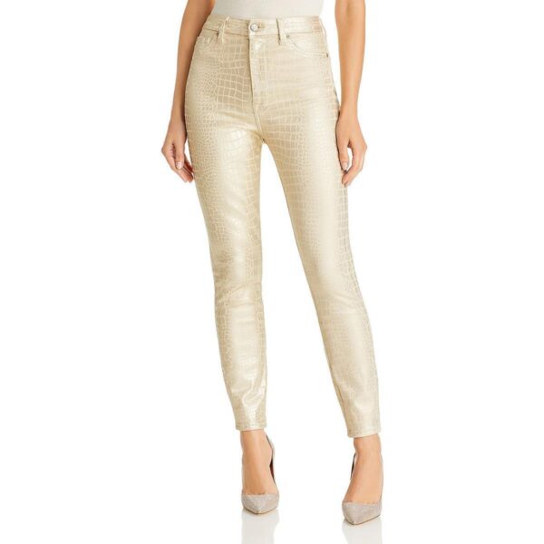 7 For All Mankind Womens Aubrey Beige High Waist Denim Skinny Jeans 25 BHFO 4219