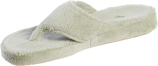 Acorn Women's Spa Thong Slippers with Cloud Contour Comfort - Arch Support and Plush Fluffy Terry Lining, Perfect for Beach, Camping, Poolside, or Bathroom Wear