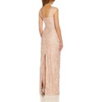 Adrianna Papell Womens Pink Sequined Maxi Evening Dress Gown 0 BHFO 4232