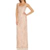 Adrianna Papell Womens Pink Sequined Maxi Evening Dress Gown 0 BHFO 4232