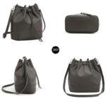 AFKOMST Leather Bucket Bags and Drawstring Crossbody Purse for Women Medium Tote and Hobo Handbags with 2 Shouder Straps